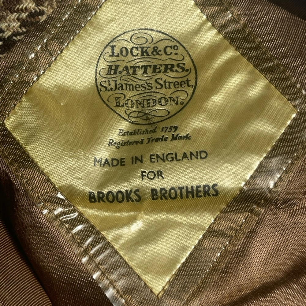 Brooks Brothers Lock & Co Tweed Flat Cap Hat Made in England Houndstooth - Picture 5 of 5